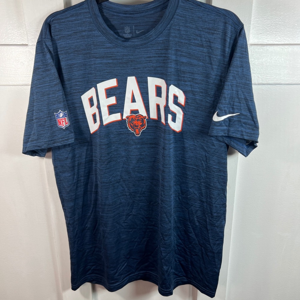 Nike Chicago Bears NFL Onfield Dri-FIT T-Shirt Navy Space Dye NS19-41L Mens L